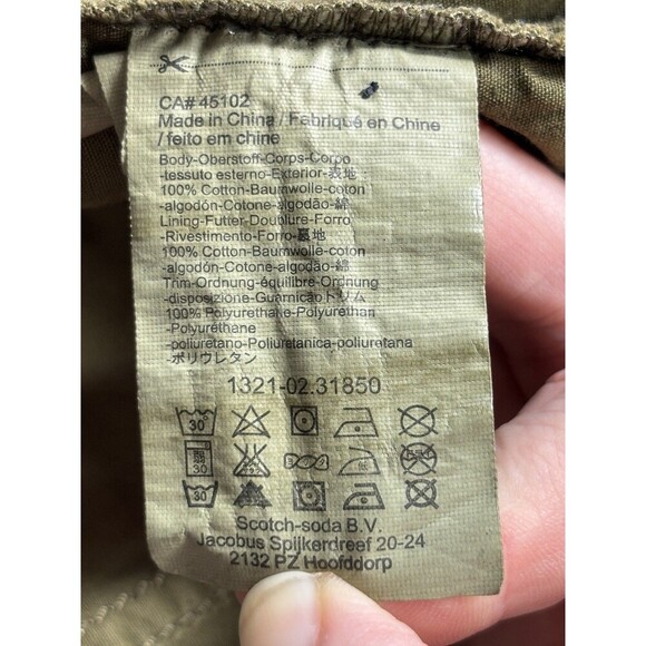 Maison Scotch by Scotch & Soda Cargo Utility Vest Olive Green Medium Drawstring - Picture 4 of 15